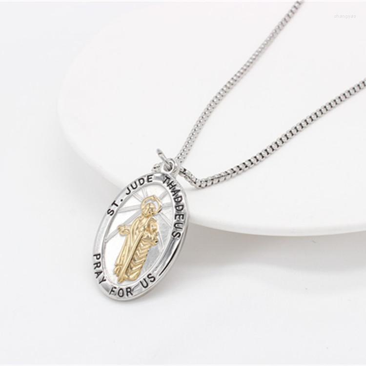 Pendant Necklaces Catholic St.Jude Thaddeus Necklace Stainless Steel Saint Jude Pray For Us Medal Men Women Jewelry
Pendant Necklaces Catholic St.Jude Thaddeus Necklace Stainless Steel Saint Jude Pray For Us Medal Men Women Jewelry