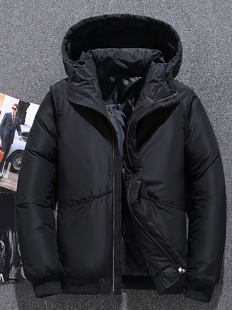 Winter Warm Men Jacket Coat Casual Autumn Stand Collar Puffer Thick Hat White Duck Parka Male Mens Winter Down Jacket With Hood 220912