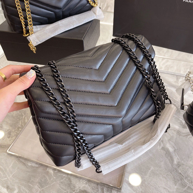Designer Womens Loulou Multi Pochette Quilted Bags V-stitch Black/Gold/Silver Metal Chain Crossbody Shoulder Large Capacity Luxury Handbags 25CM, Box
Designer Womens Loulou Multi Pochette Quilted Bags V-stitch Black/Gold/Silver Metal Chain Crossbody Shoulder Large Capacity Luxury Handbags 25CM, Box