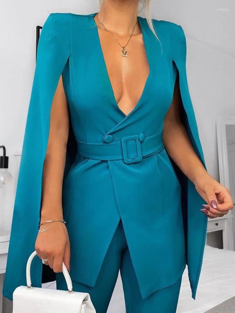 Women' Suits Autumn Women Plus Size Long Cape Sleeve Cloak Jacket Sexy V-Neck Belt Blazer Elegant Party Coat Office Lady Work Clothes, Green
Women' Suits Autumn Women Plus Size Long Cape Sleeve Cloak Jacket Sexy V-Neck Belt Blazer Elegant Party Coat Office Lady Work Clothes, Green