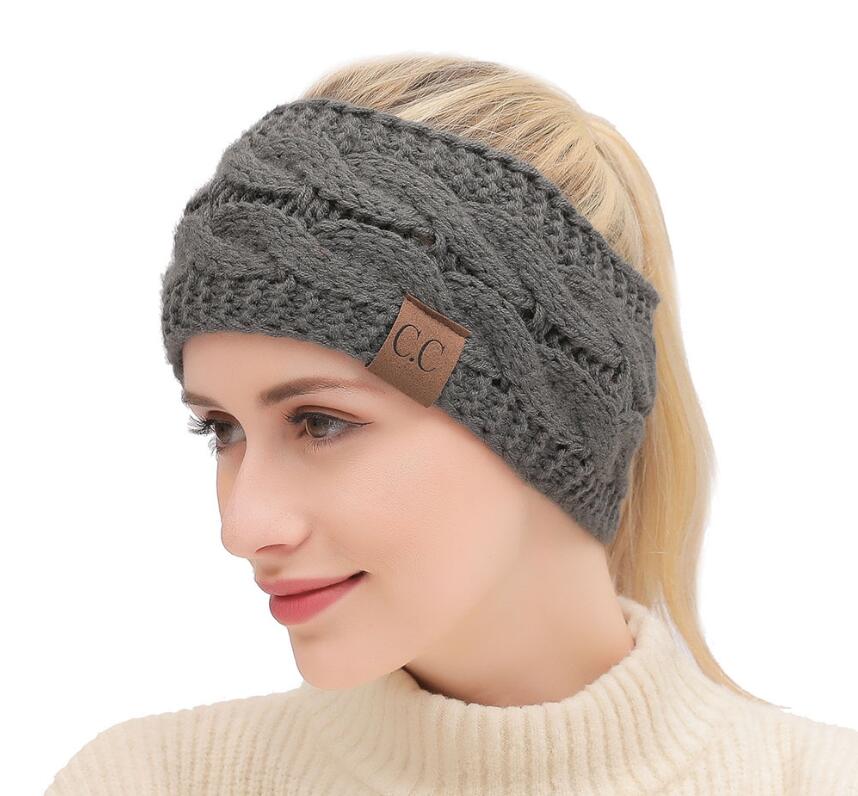 21 Colors INS CC Hairband Colorful Knitted Crochet Twist Headband Winter Ear Warmer Elastic Hair Band Wide Hair Accessories