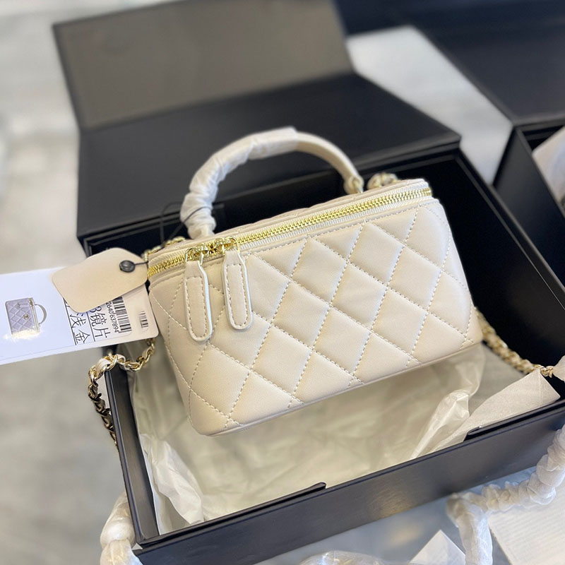 22SS Women Luxury Designer Cosmetic Bag With Mirror Lattice Leather Quilted Mini Trunk Classic Zipper Shoulder Bag Handbags Trend Crossbody Wallet Multi Pochettes, Black
22SS Women Luxury Designer Cosmetic Bag With Mirror Lattice Leather Quilted Mini Trunk Classic Zipper Shoulder Bag Handbags Trend Crossbody Wallet Multi Pochettes, Black