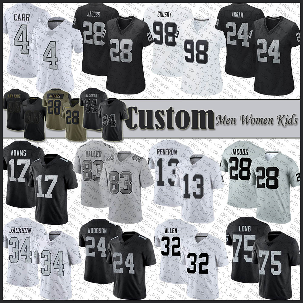 Davante Adams Maxx Crosby Custom Football Jersey Josh Jacobs Derek Carr Darren Waller Hunter Renfrow Mack Hollins Bo Jackson Charles Woodson Howie long Marcus Allen, Shown
Davante Adams Maxx Crosby Custom Football Jersey Josh Jacobs Derek Carr Darren Waller Hunter Renfrow Mack Hollins Bo Jackson Charles Woodson Howie long Marcus Allen, Shown