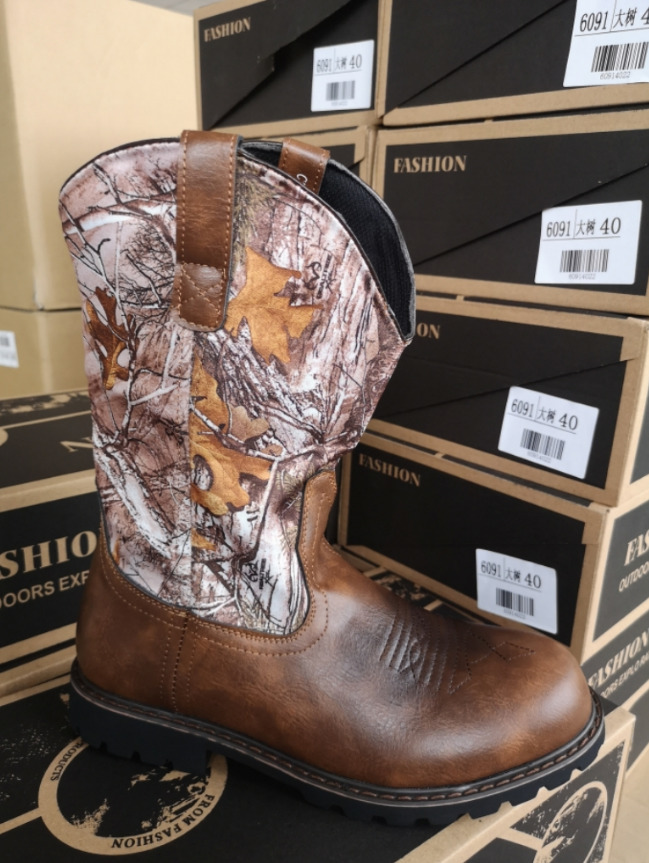 Boots Men Leather Western Boot Comfortable Knight Anti-slip Vintage Cowboy Comfort Walking Chelsea Bottines Bota Footwear 221017