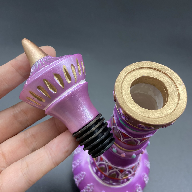 Decorative Objects Figurines Jeannie Bottle MIRRORED RICH PURPLE I DREAM OF JEANNIE GENIE BOTTLE Draca Resin Handicraft Ornament Purple 230803