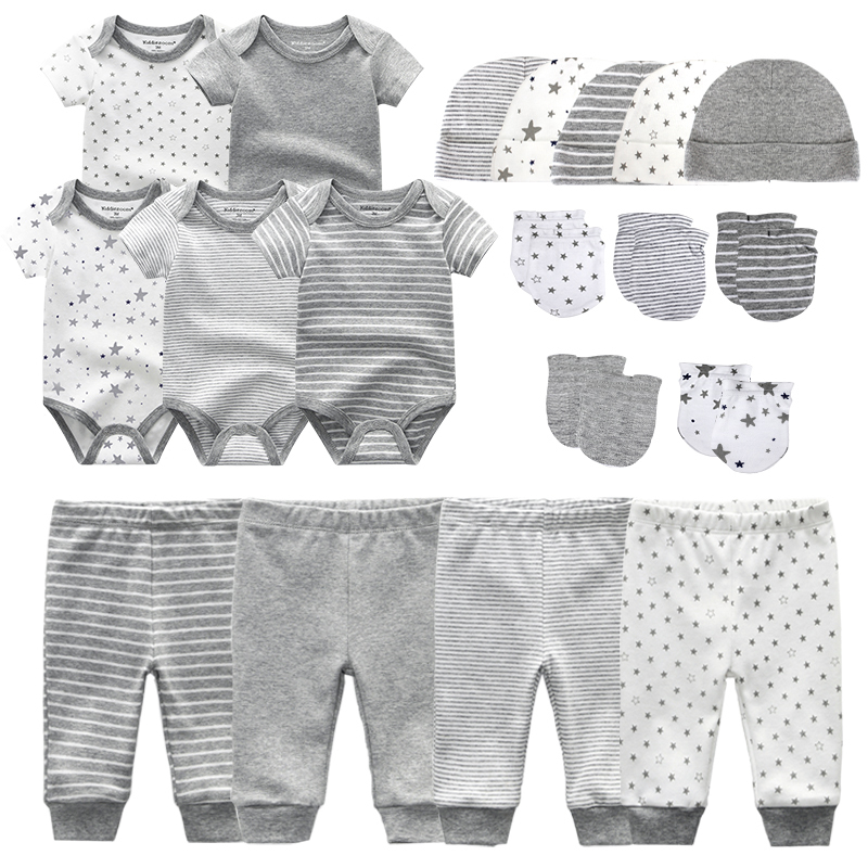 0-6 Months born Set Baby Boy Clothes Suit JumpsuitsPantsHatGloves Infant Girl Birth Outfit ropa Onsies Sets Summer 220315
