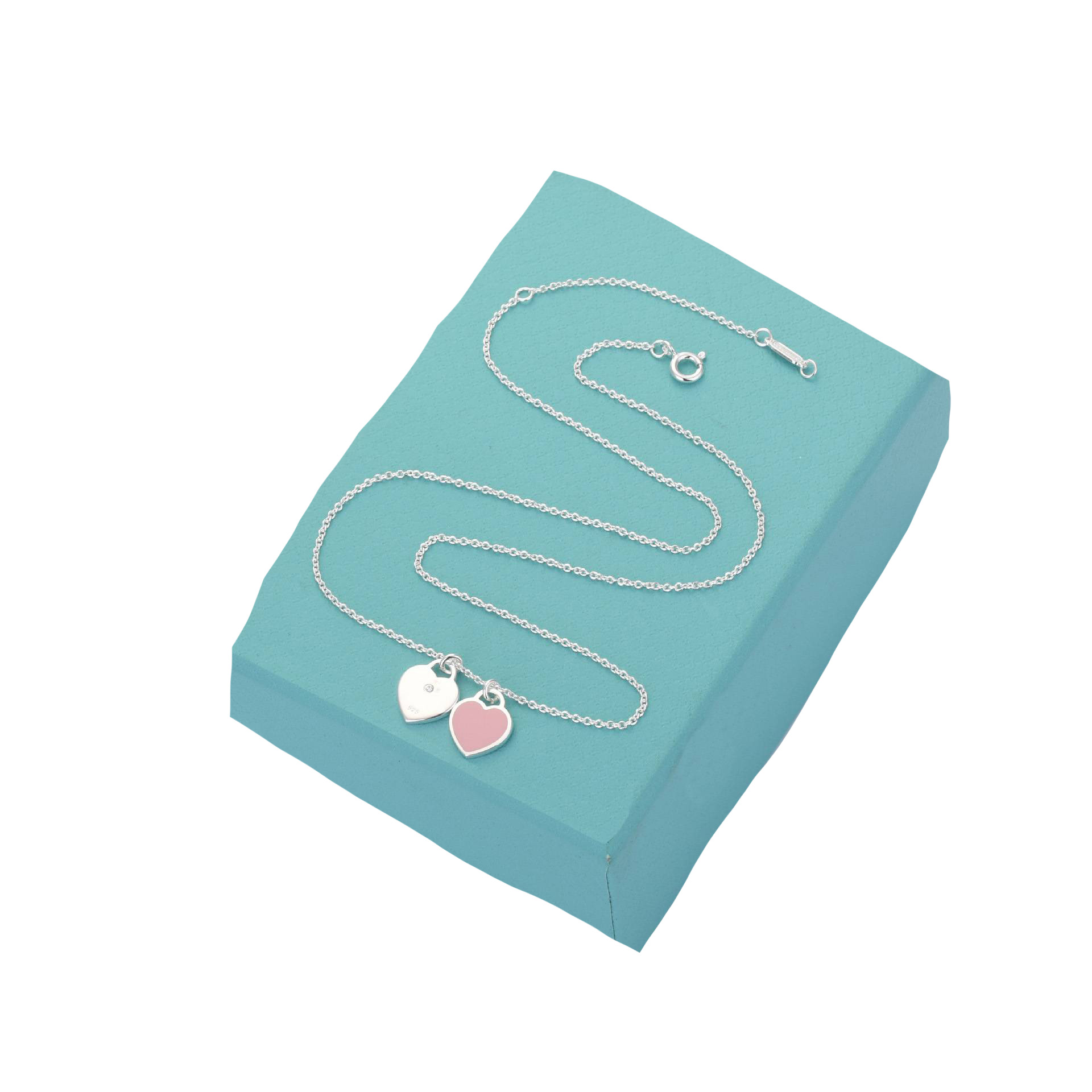 Pendant Necklaces tif letter t family heart chain T home enamel with drilled double heart necklace female silver CNC steel print clavicle chain
Pendant Necklaces tif letter t family heart chain T home enamel with drilled double heart necklace female silver CNC steel print clavicle chain