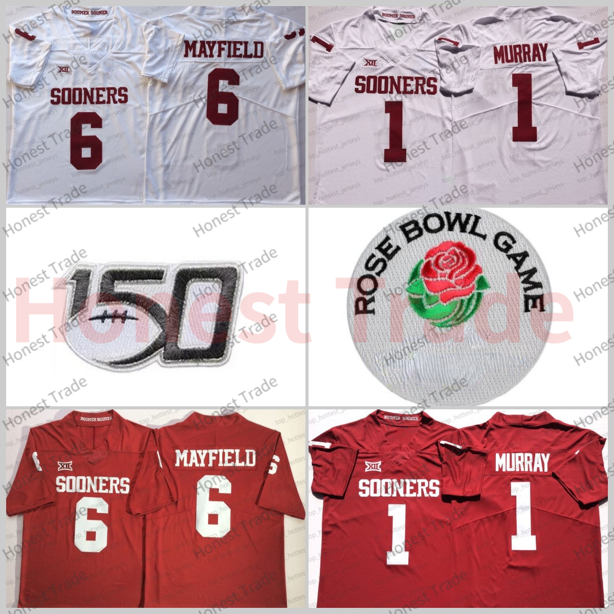 NCAA 1 Kyler Murray Football Jersey 6 Baker Mayfield Oklahoma Sooners College Red White Stitched Mens Jerseys 150th Patch, Men jersey
NCAA 1 Kyler Murray Football Jersey 6 Baker Mayfield Oklahoma Sooners College Red White Stitched Mens Jerseys 150th Patch, Men jersey
