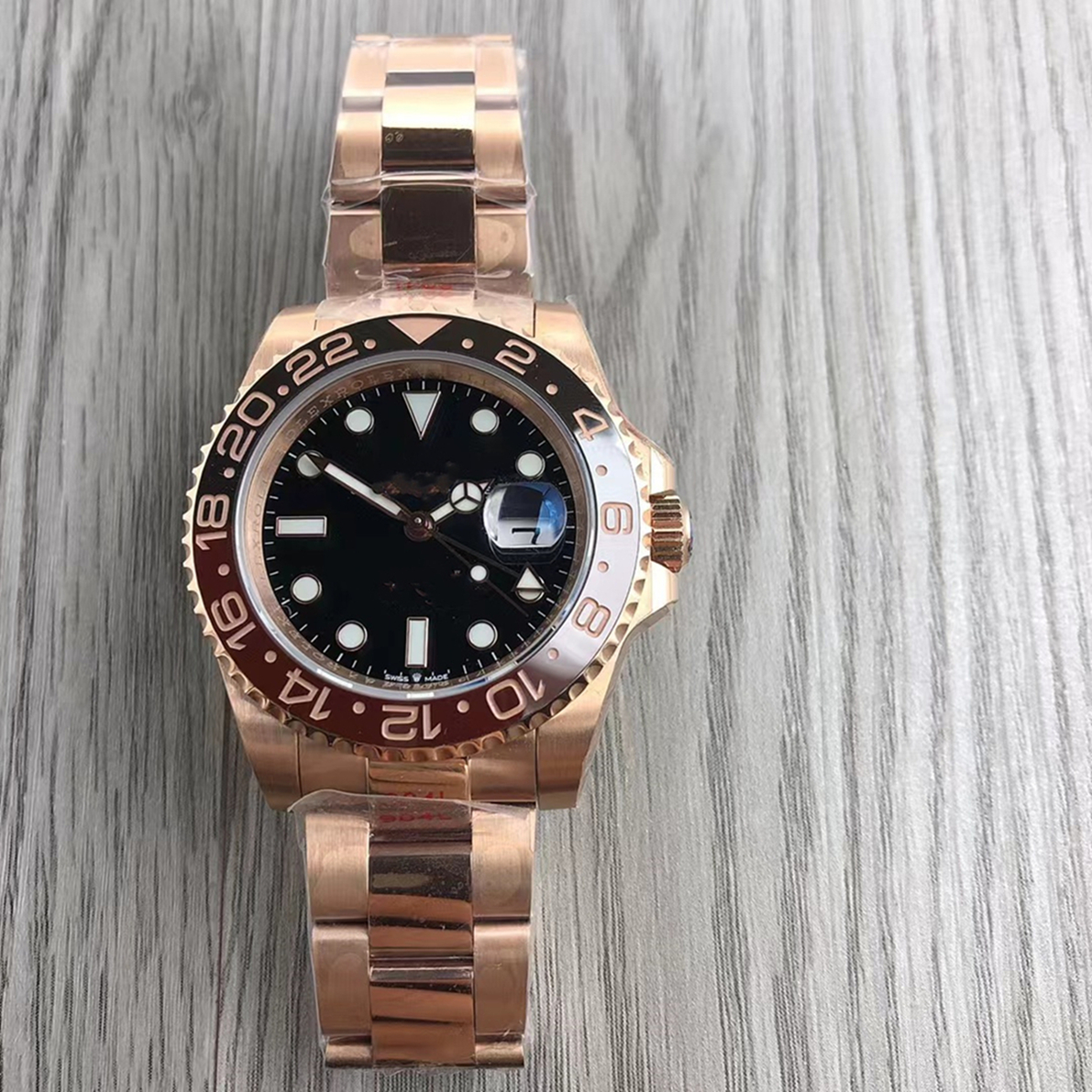 With original box Mens Watches 40mm Automatic Mechanical Watch Full Stainless Steel sliding clasp gold Ceramic Sapphire WristWatches Super luminous