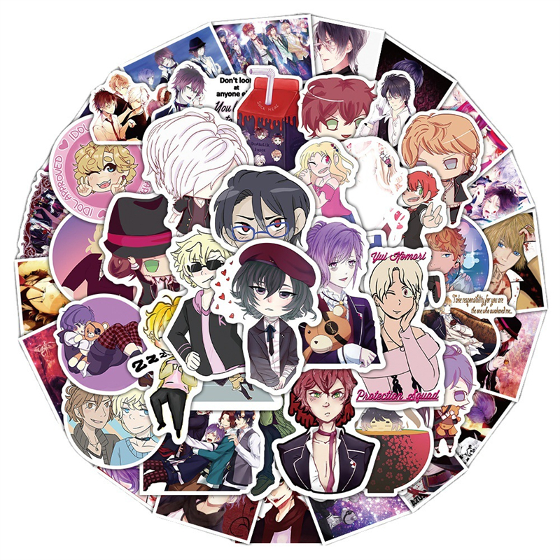50Pcs Anime Diabolik Lovers stickers Devil Lovers Graffiti Kids Toy Skateboard car Motorcycle Bicycle Sticker Decals Wholesale