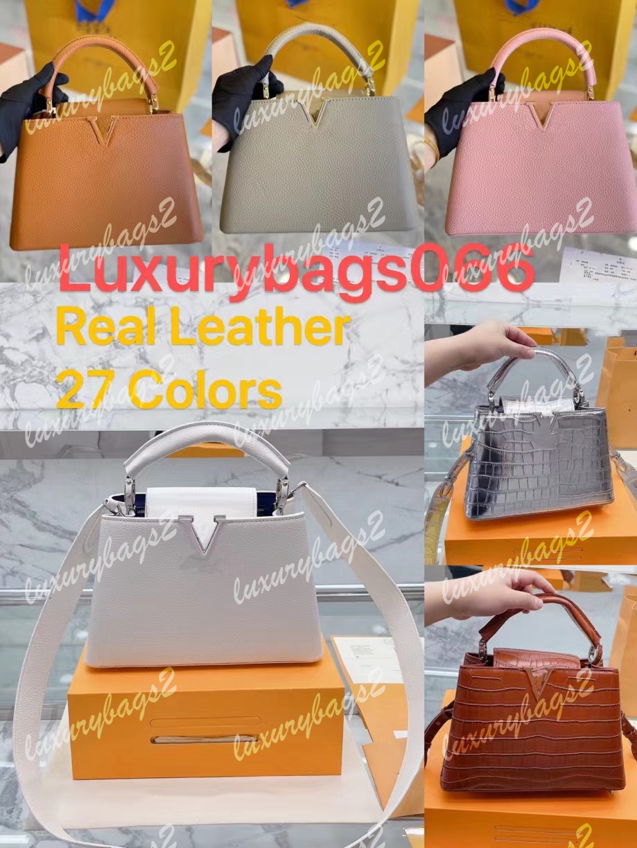 5A CAPUCINES Handbags Woman Handbag Designer Shoulder Bag Top Handle With Strap Crossbody Bags Crocodile Genuine Leather Gold Silver Hardware 27cm Totes, Color 15
5A CAPUCINES Handbags Woman Handbag Designer Shoulder Bag Top Handle With Strap Crossbody Bags Crocodile Genuine Leather Gold Silver Hardware 27cm Totes, Color 15