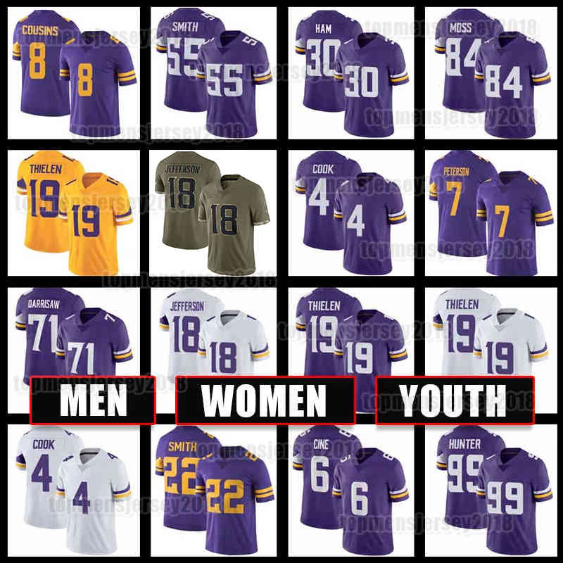 18 Justin Jefferson Jersey 19 Adam Thielen 4 Dalvin Cook Football Randy Moss 6 Lewis Cine CJ Ham Kirk Cousins Minnesota Vikings Harrison ZaDarius Smith Eric Kendricks, Youth jersey(wjr)
18 Justin Jefferson Jersey 19 Adam Thielen 4 Dalvin Cook Football Randy Moss 6 Lewis Cine CJ Ham Kirk Cousins Minnesota Vikings Harrison ZaDarius Smith Eric Kendricks, Youth jersey(wjr)