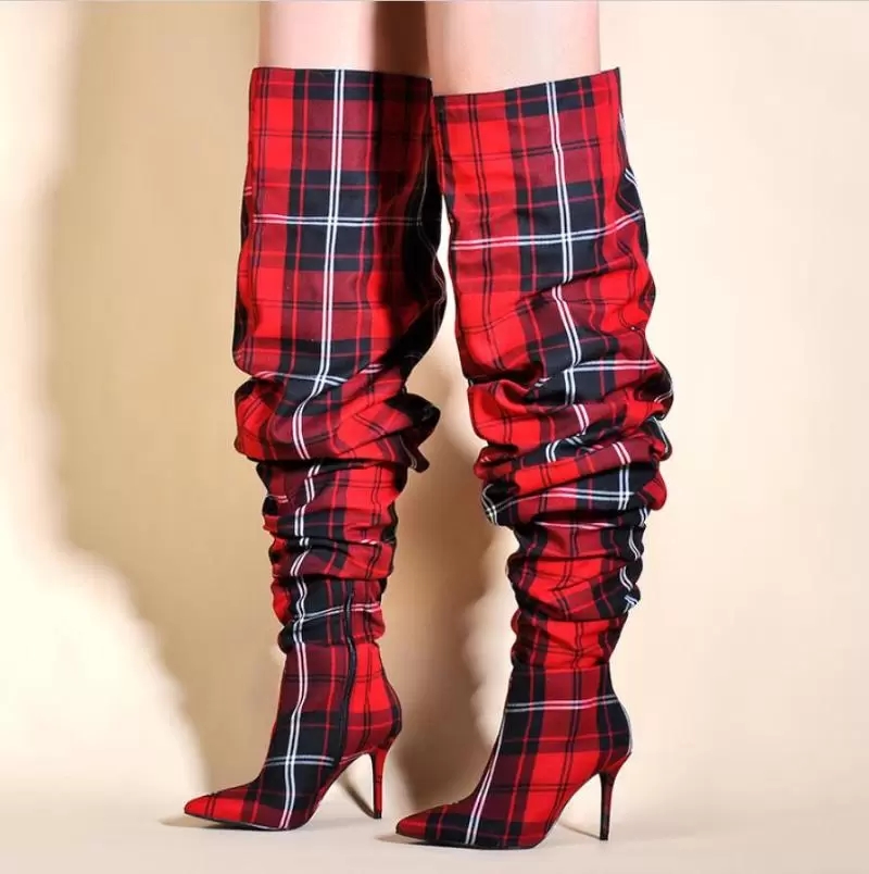 Folds Shoes Women Pleated Boots Over The Knee Boots Womens High Heels Sexy Winter Plaid Red Yellow Limited Edition
Folds Shoes Women Pleated Boots Over The Knee Boots Womens High Heels Sexy Winter Plaid Red Yellow Limited Edition