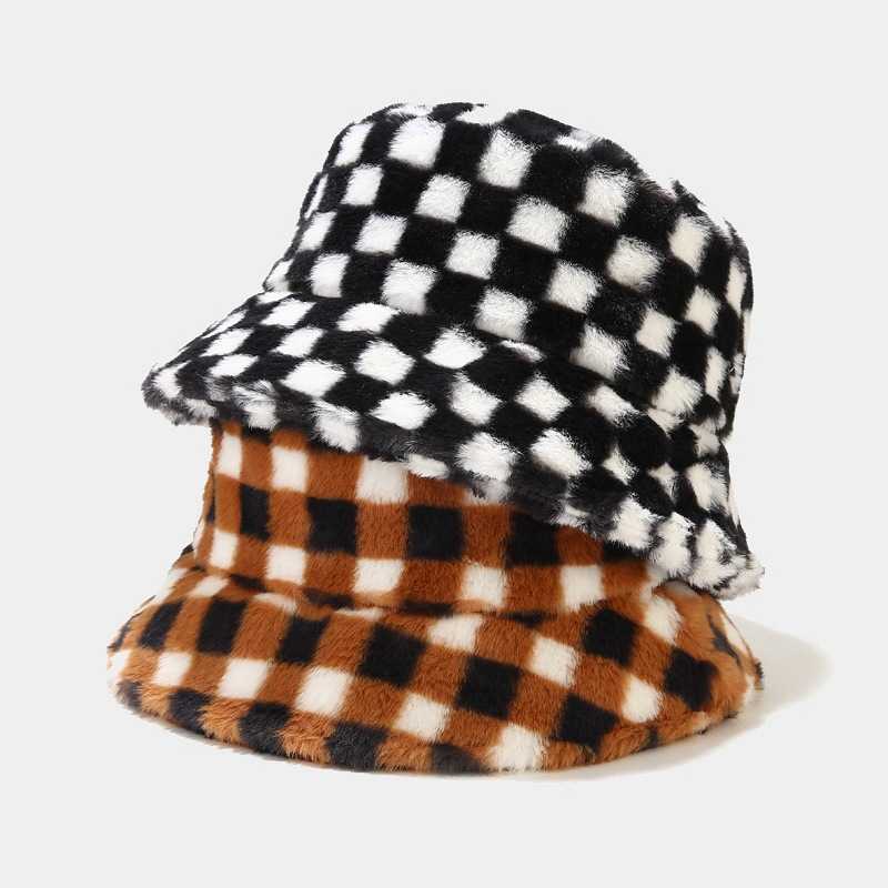Wide Brim Hats Plaid Lamb Faux Fur Bucket Hat Winter Warm Velvet for Women Lady Thicken Bob Panama Outdoor Fisherman Caps Girls G221014
Wide Brim Hats Plaid Lamb Faux Fur Bucket Hat Winter Warm Velvet for Women Lady Thicken Bob Panama Outdoor Fisherman Caps Girls G221014