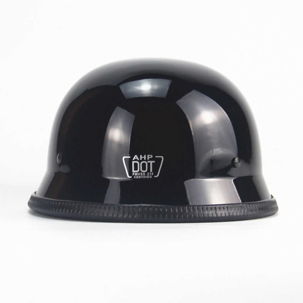 Cycling Helmets 1X M/L/XL Vintage Motorcyc Cruiser Helmet Half Face German Helmet Motorcyc Helmet Bright Black Car-styling DOT L221014