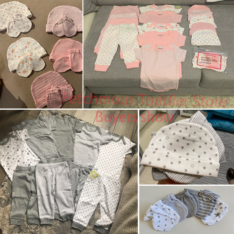 0-6 Months born Set Baby Boy Clothes Suit JumpsuitsPantsHatGloves Infant Girl Birth Outfit ropa Onsies Sets Summer 220315