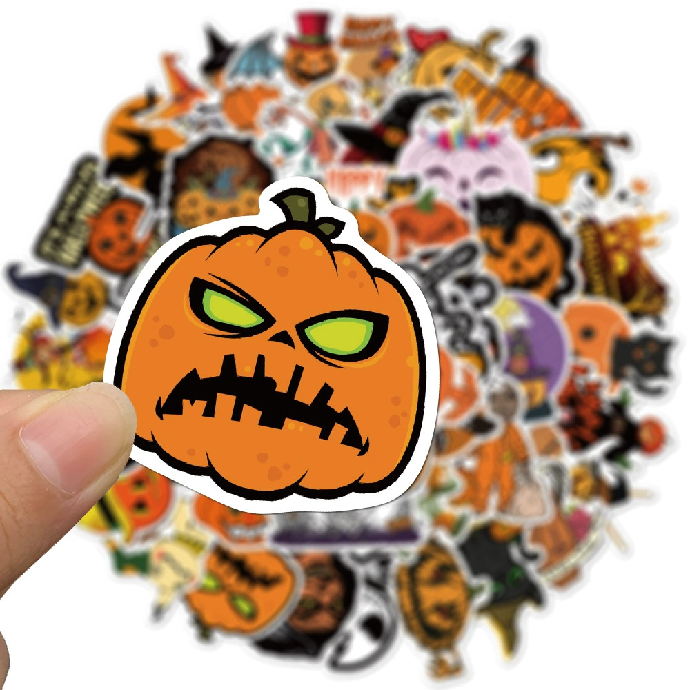 50PCS Halloween Decoration DIY Stickers Pack For Girl Children Boba Bubble Teas Decal Sticker To DIY Stationery Luggage Suitcase Laptop Guitar PC Wate