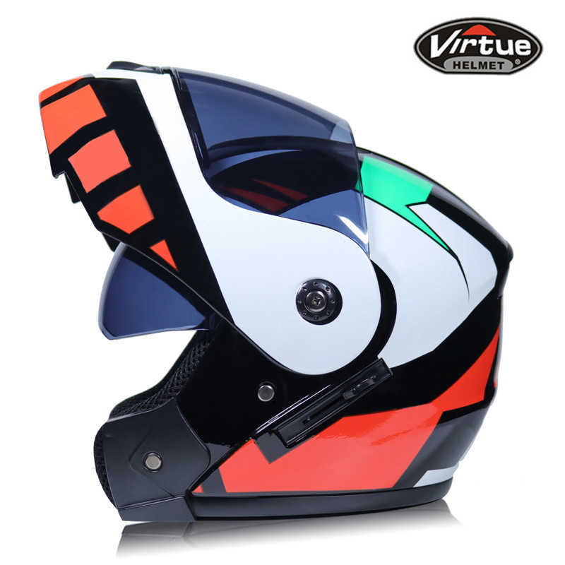 Cycling Helmets 2 Gifts Unisex Men Women Racing Motocross Modular Dual ns Motorcyc Full Face Safe Helmet Flip Up Cascos Para Moto L221014