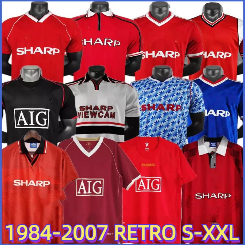 

84 85 86 88 Retro Jerseys soccer UTD 06 07 08 90 91 92 93 94 96 98 99 00 02 United CANTONA BECKHAM final match Jersey KEANE RONALDO GIGGS 1999 2000 2002 Man football shirt S-2XL, 06/07 home