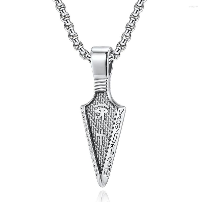 Pendant Necklaces Retro Eye Of Horus Ankh Egyptian Cross Necklace Spearhead Arrowhead For Men Stainless Steel Jewelry
Pendant Necklaces Retro Eye Of Horus Ankh Egyptian Cross Necklace Spearhead Arrowhead For Men Stainless Steel Jewelry