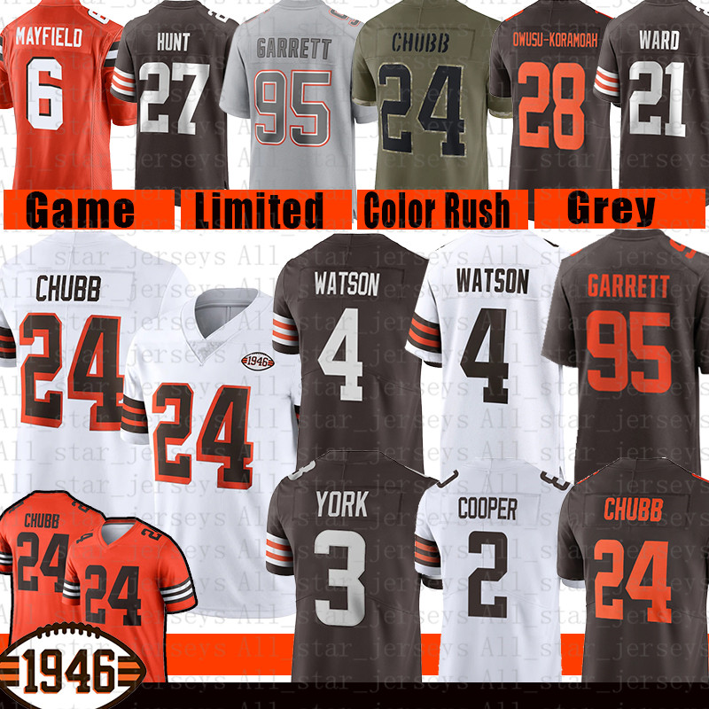 Nick Chubb Football Jersey Mens Myles Garrett Deshaun Watson Amari Cooper Denzel Ward Jeremiah Owusu-Koramoah Peoples-Jones Greedy Williams 3 Cade Yorks Kareem Hunt, 2022 mens(bl)
Nick Chubb Football Jersey Mens Myles Garrett Deshaun Watson Amari Cooper Denzel Ward Jeremiah Owusu-Koramoah Peoples-Jones Greedy Williams 3 Cade Yorks Kareem Hunt, 2022 mens(bl)