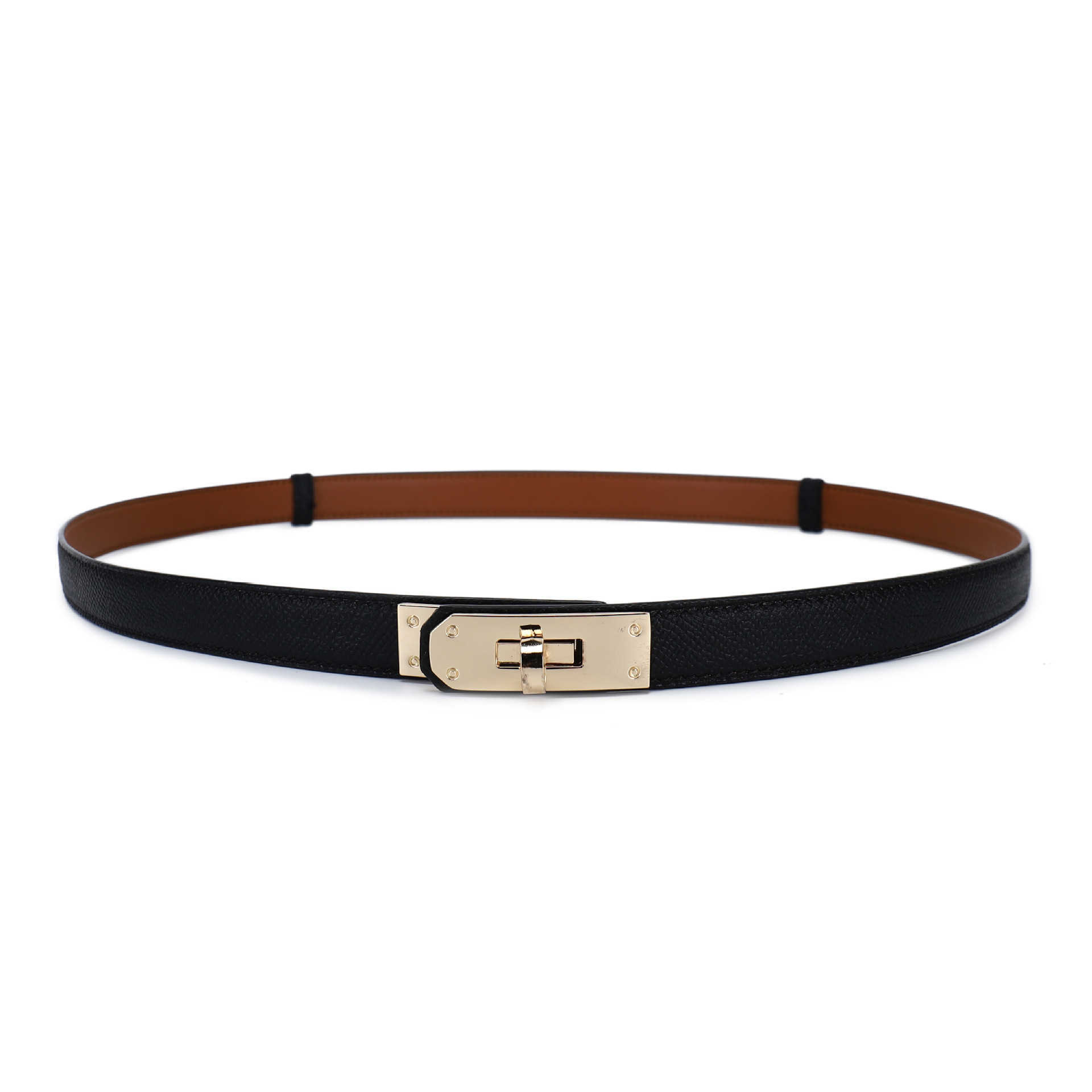 Luxury brand women's thin waist belt 1.8cm wide high-quality H family Kelly dress small suit necessary for formal wear, Gold buckle-3
Luxury brand women's thin waist belt 1.8cm wide high-quality H family Kelly dress small suit necessary for formal wear, Gold buckle-3