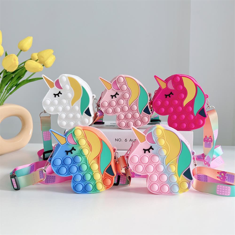 Pop Purse Fidget Toys Pop Shoulder Bag Stress Anxiety Relief Toy Fidgets Package Gift for Kids
