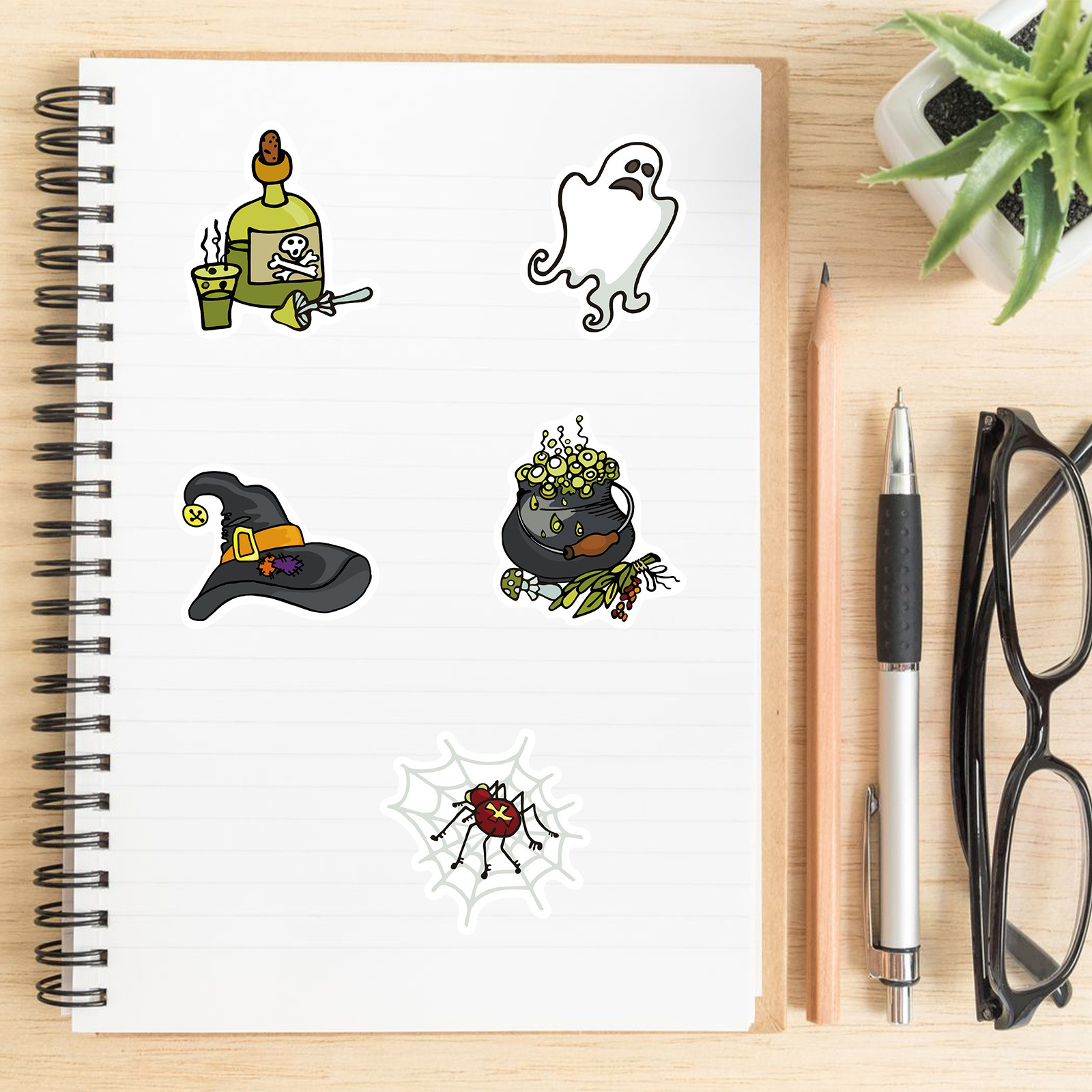 50PCS Halloween Decoration DIY Stickers Pack For Girl Children Boba Bubble Teas Decal Sticker To DIY Stationery Luggage Suitcase Laptop Guitar PC Wate