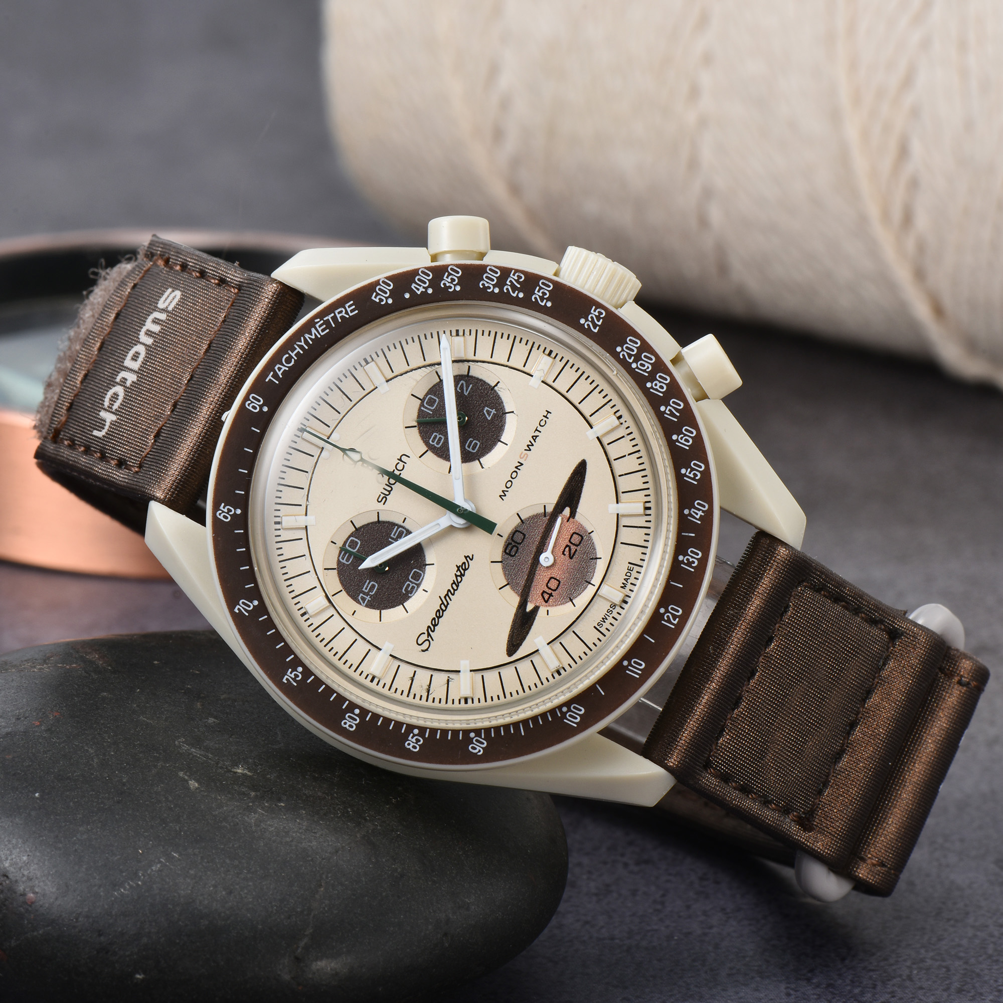 High Quality 2022 MOON Summer NEW Designer 6 Pins Mark Functional Speedmaster Planet Quartz Watch Unisex Swatch Couple Watch bb02