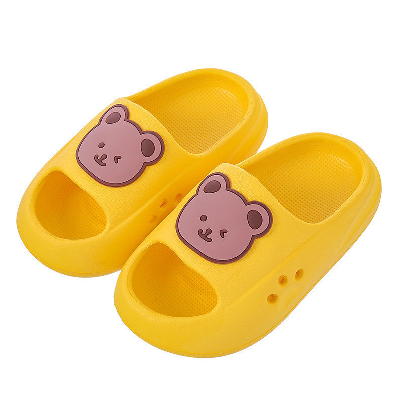 Childrens Slippers Summer Cartoon Bear Cute Boys Girls Anti Skid Indoor Home Bathroom Bath Baby Cool Slippers 220621