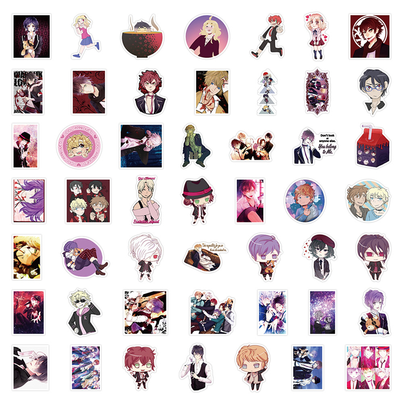 50Pcs Anime Diabolik Lovers stickers Devil Lovers Graffiti Kids Toy Skateboard car Motorcycle Bicycle Sticker Decals Wholesale