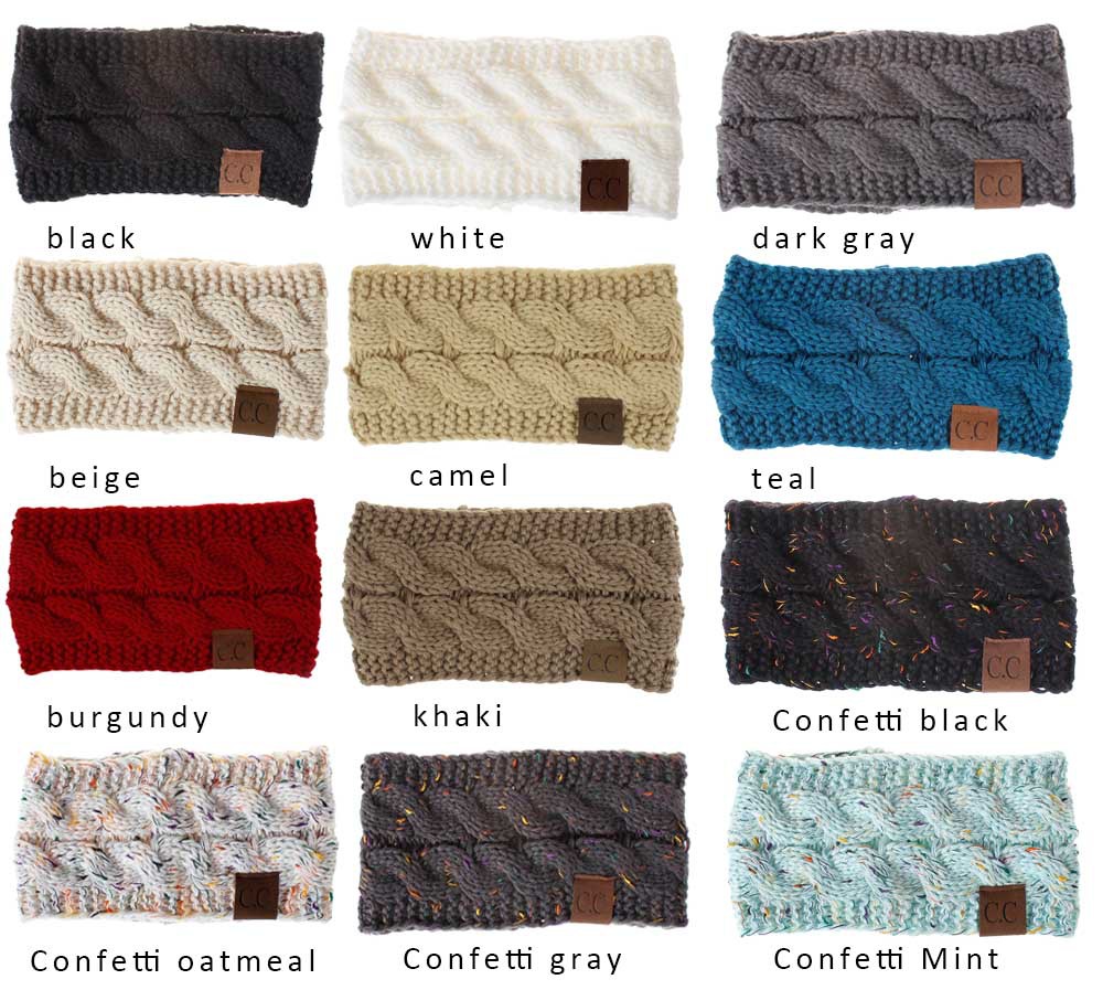 21 Colors INS CC Hairband Colorful Knitted Crochet Twist Headband Winter Ear Warmer Elastic Hair Band Wide Hair Accessories