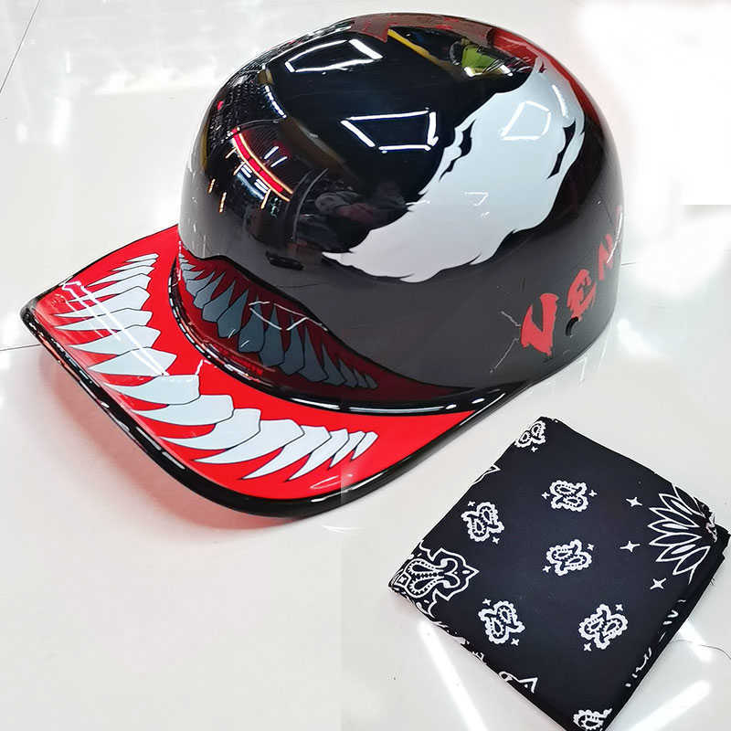Cycling Helmets Motorcyc Venom Helmet Retro Baseball Cap Motorcyc Baseball Cap Accessories Vitange Duck Helmet Dot Casco Moto Motorbike BQ1 L221014