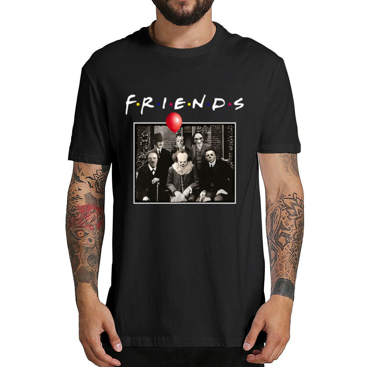 Horror Friends Pennywise Michael Myers Jason Voorhees Halloween Men T-Shirt Top cotton Short sleeve T Shirt Camiseta masculina MX200508