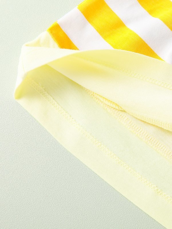 Toddler Girls Bow Front Colorblock Striped Print Dress SHE