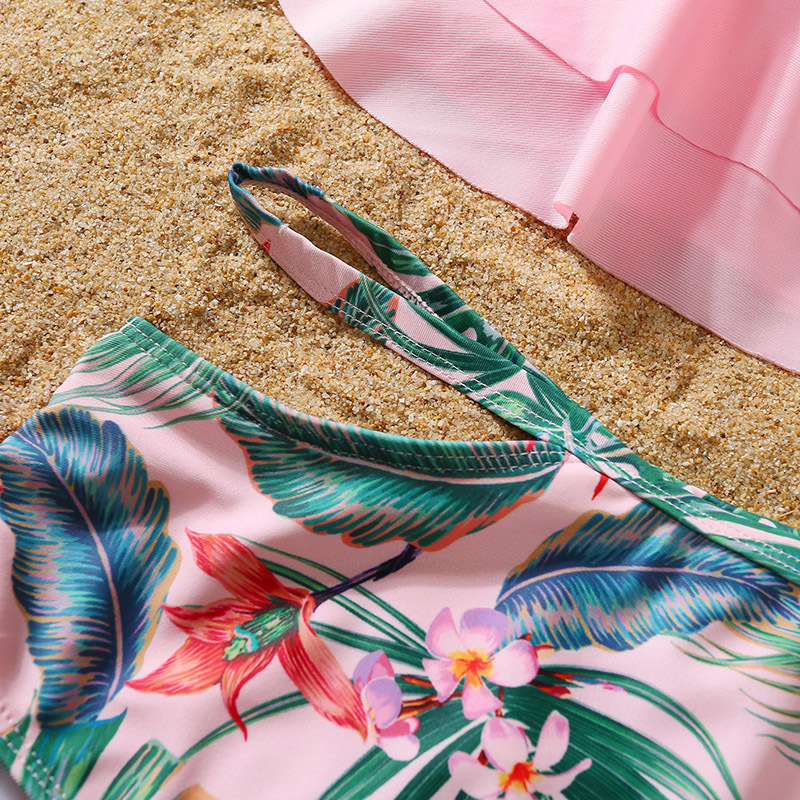 Family Matching Swimwear Fashion Mom And Kids Bikini Summer Mother Daughter Swimsuit Women Baby Girls Clothes 220426