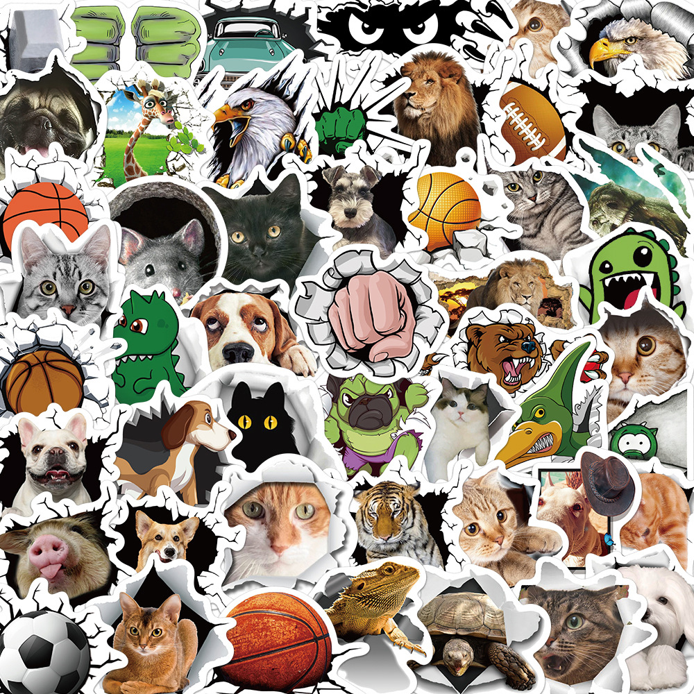 50pcs Cute Funny 3D Visual Animal Stickers Cartoon Decal Skateboard Laptop Phone Motorcycle Bike Car Wall Sticker, Multi colors
50pcs Cute Funny 3D Visual Animal Stickers Cartoon Decal Skateboard Laptop Phone Motorcycle Bike Car Wall Sticker, Multi colors