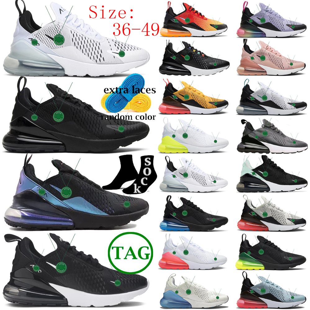 2026 big size 3649 running shoes men women 270s 27c Core White x Triple Black Sneakers Man USA University Blue Rainbow Orange Volt Light Bone