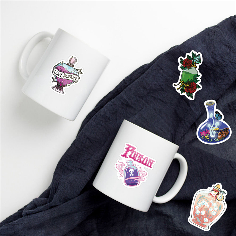50Pcs cartoon potion bottle stickers Magic potion pharmacist Graffiti Kids Toy Skateboard car Motorcycle Bicycle Sticker Decals Wholesale