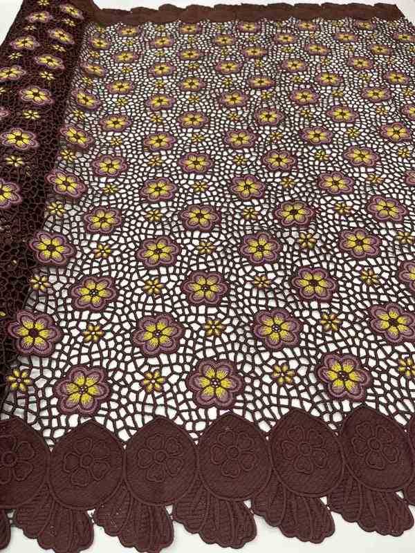 Fabric Coffee Spanish Guipure Lace Ghana African Cold Cord Lace Cupion Asoebi Fabric 5 Yards J220909
Fabric Coffee Spanish Guipure Lace Ghana African Cold Cord Lace Cupion Asoebi Fabric 5 Yards J220909