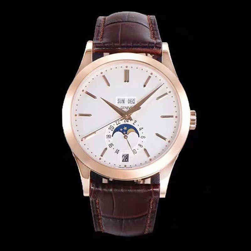 Baida complex function timing multifunctional 5396 series brand men's automatic mechanical watch, White noodles with gold shell
Baida complex function timing multifunctional 5396 series brand men's automatic mechanical watch, White noodles with gold shell