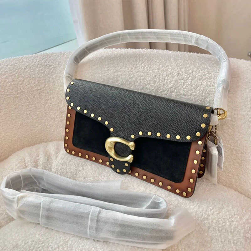 Designer Cochbag 2022 New Rivet Tabby 26 Women's Dionysian Bag Litchi Pattern Collage Leather One Shoulder Crossbody Small Square, Black with brown
Designer Cochbag 2022 New Rivet Tabby 26 Women's Dionysian Bag Litchi Pattern Collage Leather One Shoulder Crossbody Small Square, Black with brown
