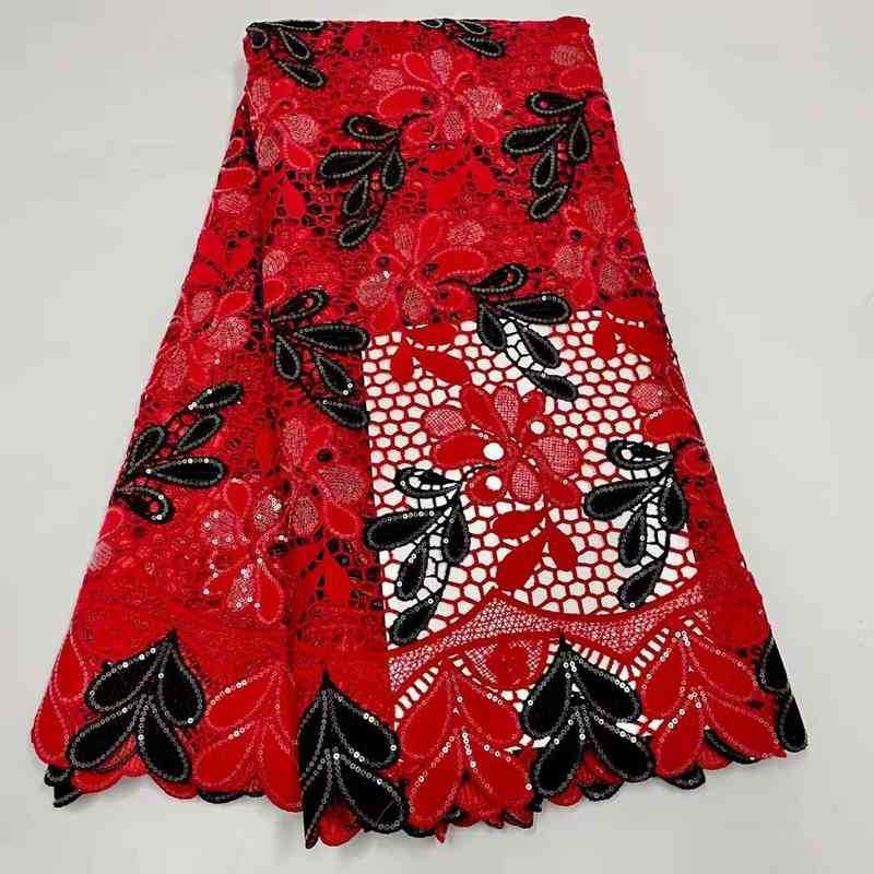 Fabric Red Black Guipure Sequins Cord Lace European Tailor Fabric Asoebi Design For Wedding Dress Sewing Materials J220909
Fabric Red Black Guipure Sequins Cord Lace European Tailor Fabric Asoebi Design For Wedding Dress Sewing Materials J220909
