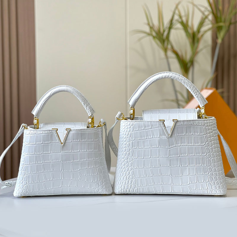 Capucines Handbag Tote Bag Women Crossbody Shoulder Bags Genuine Leather Removable Strap Gold Hardware Crocodile Pattern Lady Handbags Purse
Capucines Handbag Tote Bag Women Crossbody Shoulder Bags Genuine Leather Removable Strap Gold Hardware Crocodile Pattern Lady Handbags Purse
