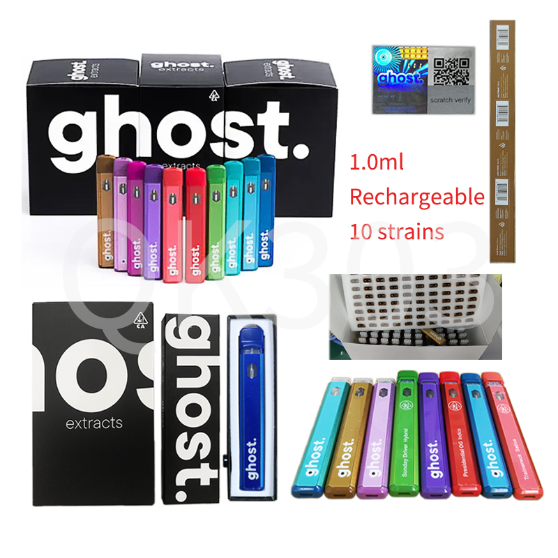 Ghost Disposable E-cigarettes Vape Pen 280mAh Battery Rechargeable 10 strains 0.8ML Empty Carts With Childproof Packaging
Ghost Disposable E-cigarettes Vape Pen 280mAh Battery Rechargeable 10 strains 0.8ML Empty Carts With Childproof Packaging