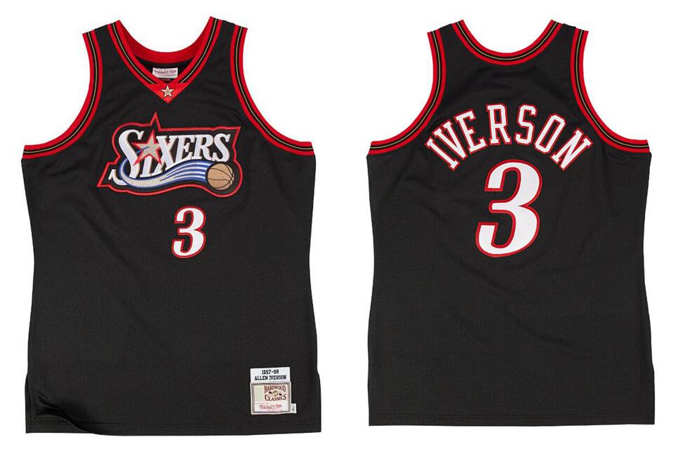 Allen Iverson jersey Mitchell & Ness 1996-97 black white blue red basketball jerseys, With logo
Allen Iverson jersey Mitchell & Ness 1996-97 black white blue red basketball jerseys, With logo
