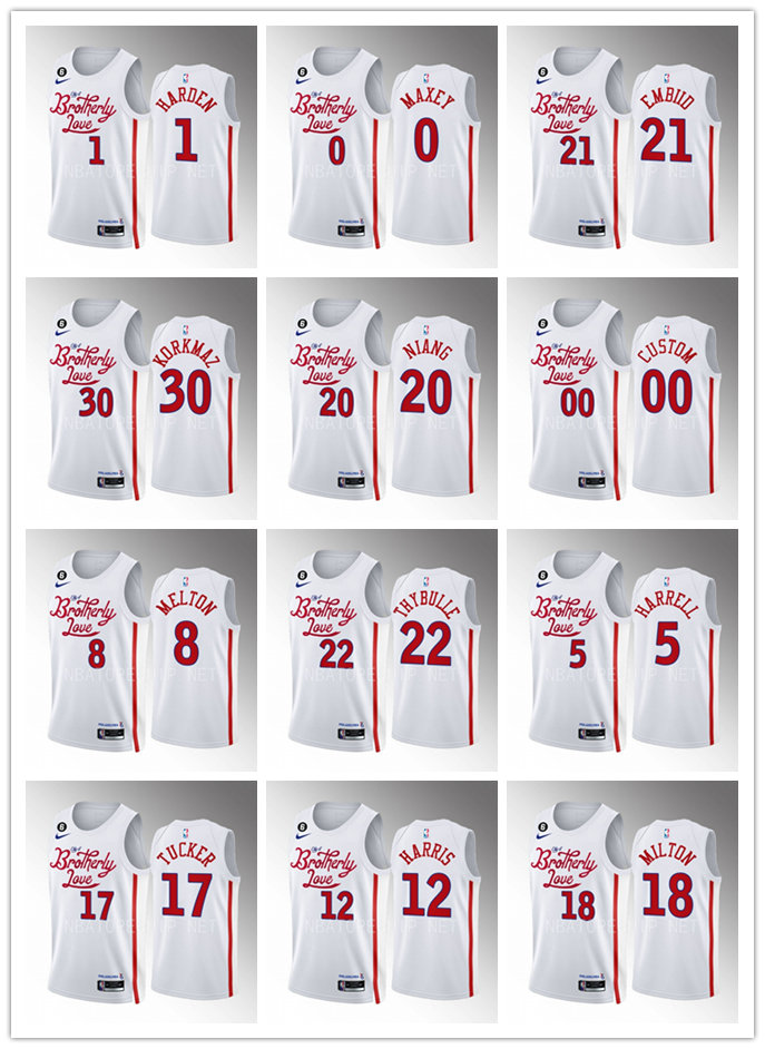 Basketball Jersey James Harden #1 Tyrese Maxey #0 Joel Embiid #21 Matisse Thybulle #22 2022-23 Philadelphia''76ers''Men City Swingman
Basketball Jersey James Harden #1 Tyrese Maxey #0 Joel Embiid #21 Matisse Thybulle #22 2022-23 Philadelphia''76ers''Men City Swingman