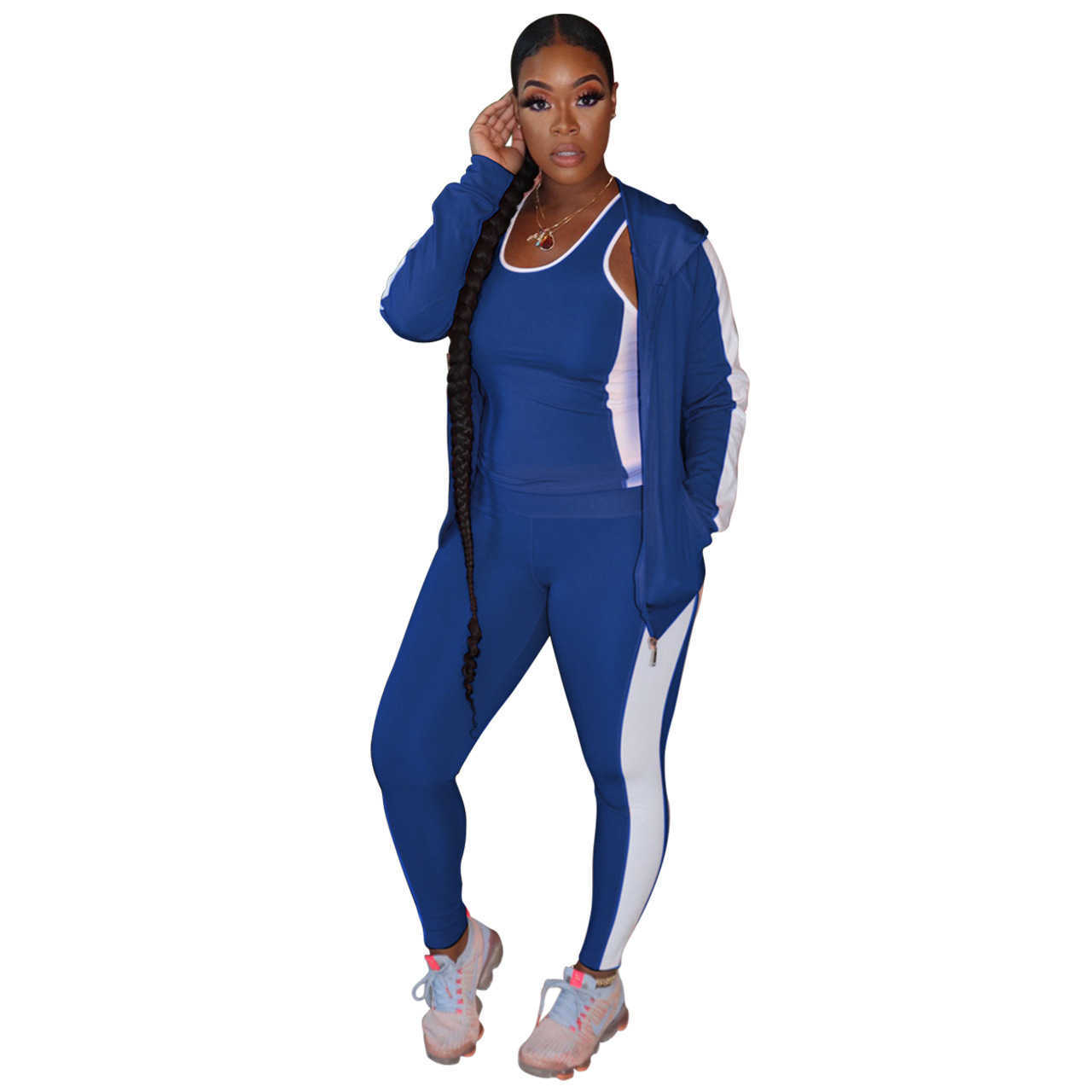 Womens tracksuit Sportswear Pants Tow Pieces Hoodie Legging Outfits Sports fashion casual solid color sports 3 piece suit