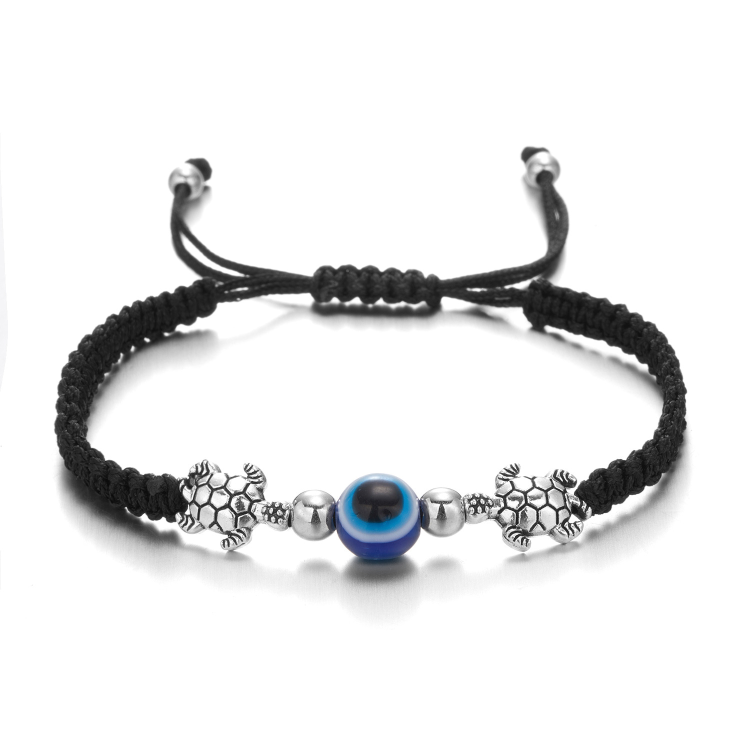 Blue Evil Eye Turtle Bracelets Women Men Lucky Handmade Red Braided String Adjustable Family Friendship Couple Bracelet