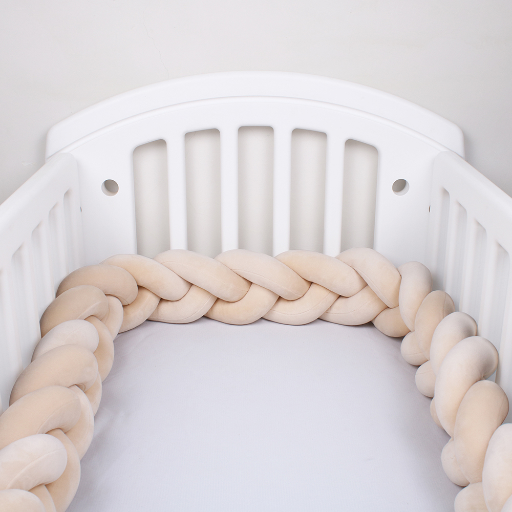 Bed Rails 1-4M Baby Bumper For Cribs Boy Girl side Protector Knotted Braided Pillow Cot Room Decor 221024